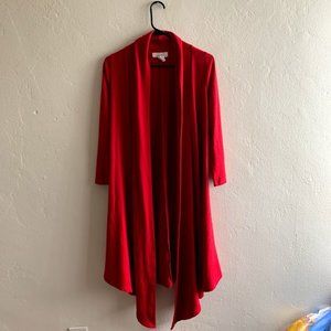 Long Red Dutch and Harley Cardigan Size M/L.